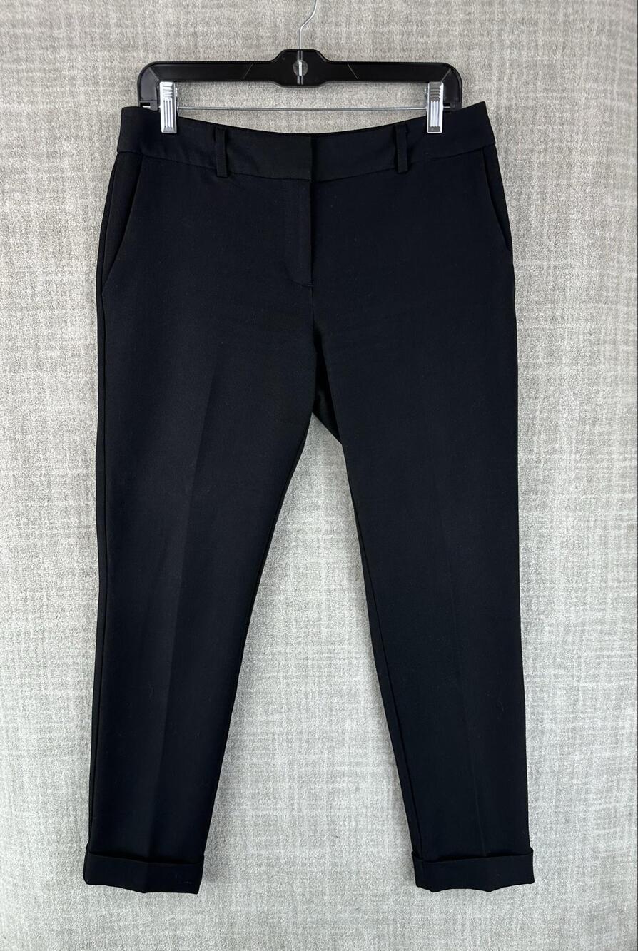 Jones New York Pants Womens 4 Black Dress Pants Slim Stretch Cuffed Pockets